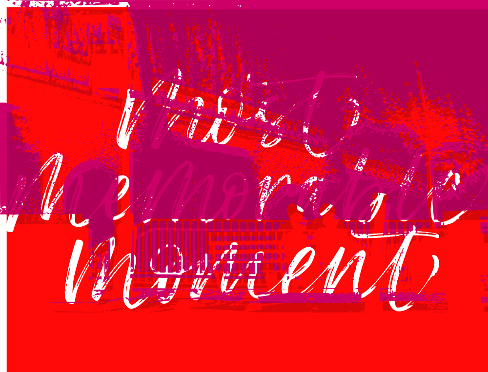 a red and pink background with black text