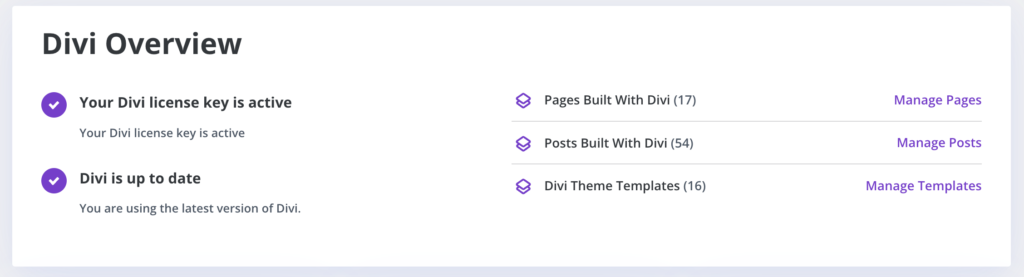 my Divi Overview, today