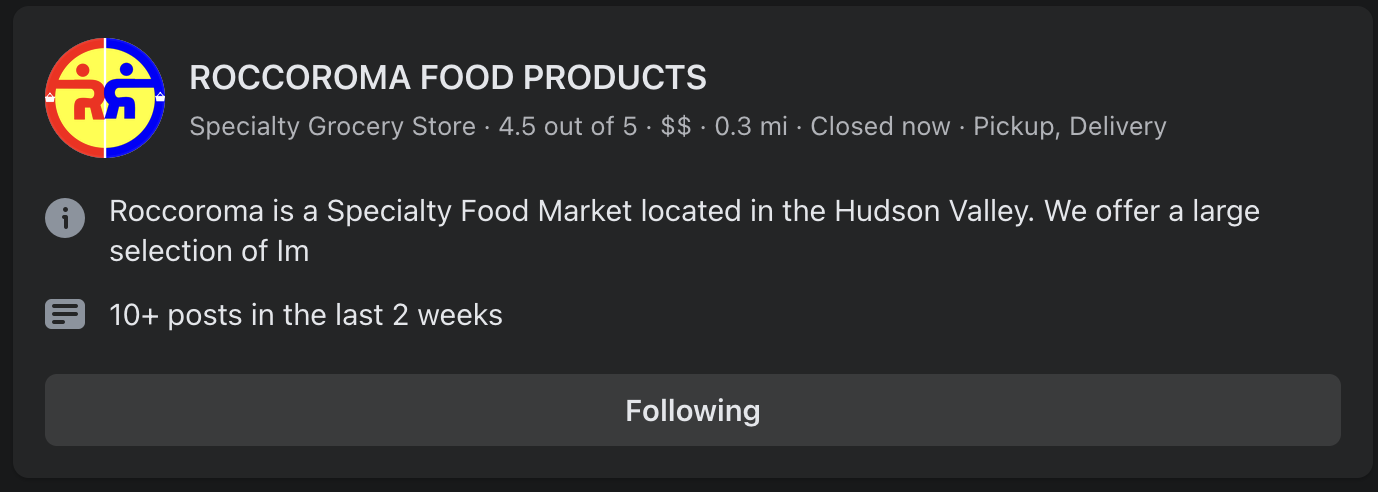 ROCCOROMA FOOD PRODUCTS