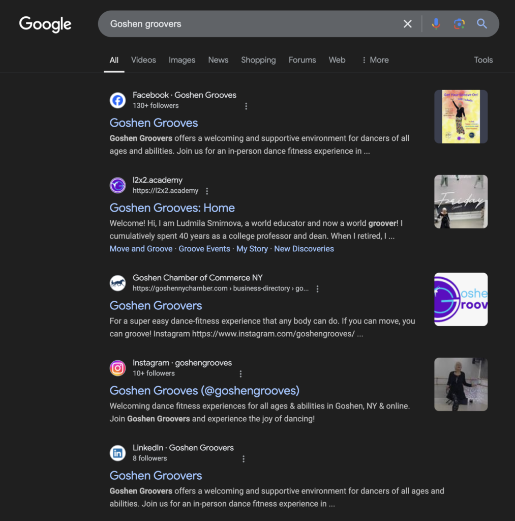 online business of Goshen groovers