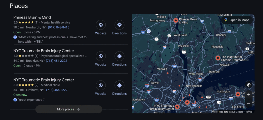 google maps results TBI near me