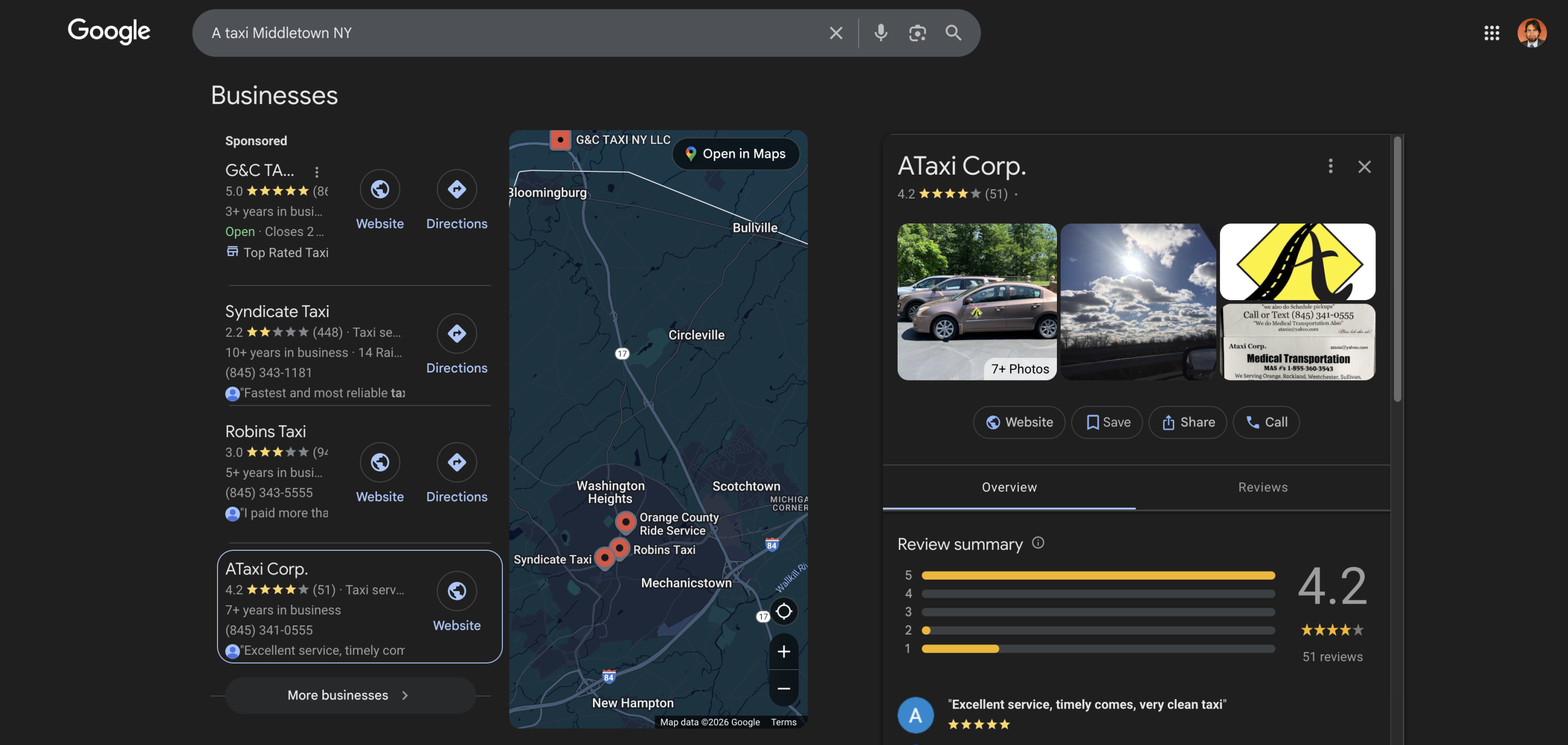 A taxi Middletown NY
